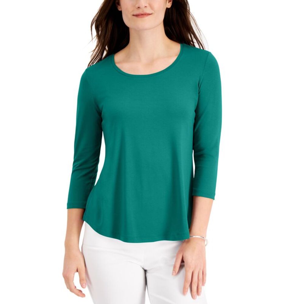 JM Collection 3/4 Sleeve Swing Top
